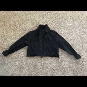 Cropped Black Jean jacket